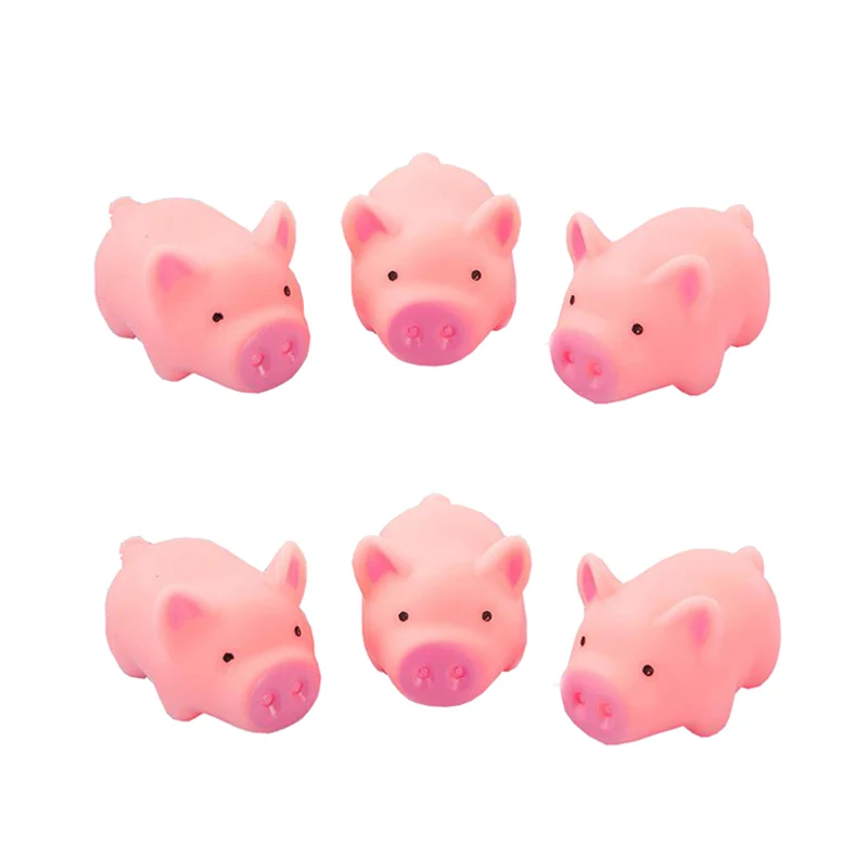 Mini Dog Toys Cute Pink Pig Screaming Rubber Pet Toys Squeak Squeaker Chew Squeeze Toys Gifts Home Ornaments 4.5cm