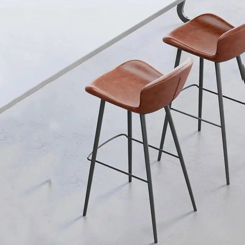 

With Leather Bedroom Bar Back Stools Restaurant Counter Office Hairdressing Bar Chairs Modern Make Up Banqueta Unique Furniture