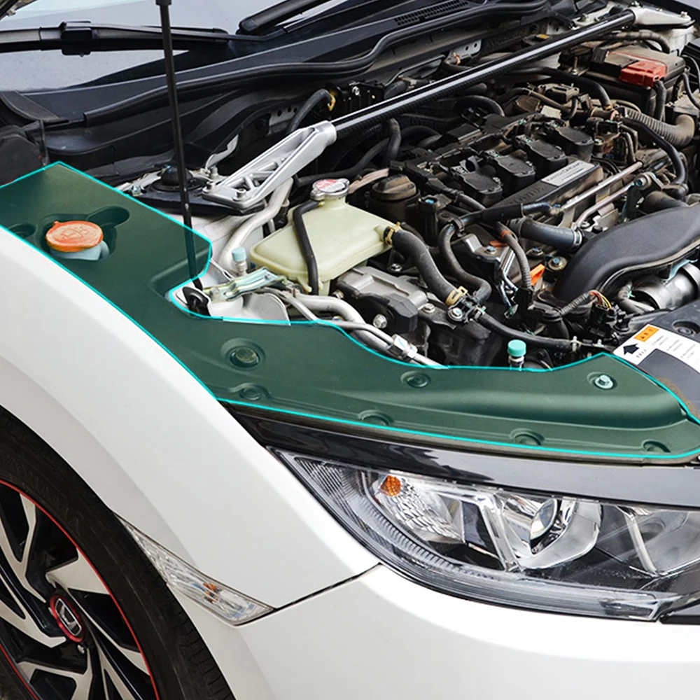 혼다 시빅 엔진 베이 사이드 패널 커버, 2016-2019 10 세대 교체용 페어 롱 버전