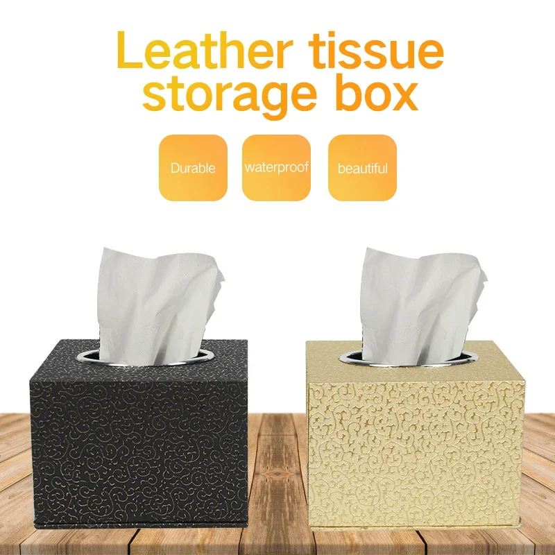 PU Leather Tissue Boxes Rectangular Napkin  Paper Holder Home Kitchen Organization  Supplies