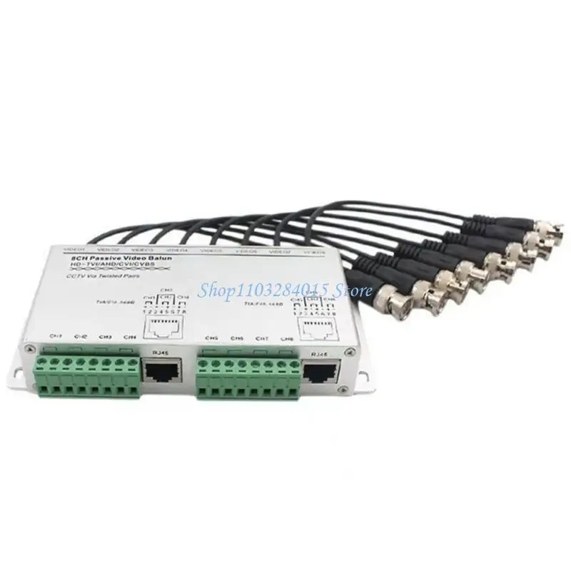 R6FF Reliable 8CH Passive Video Balun for CCTV with Unshielded TwistedPair Cable Support Long Distances Transmission