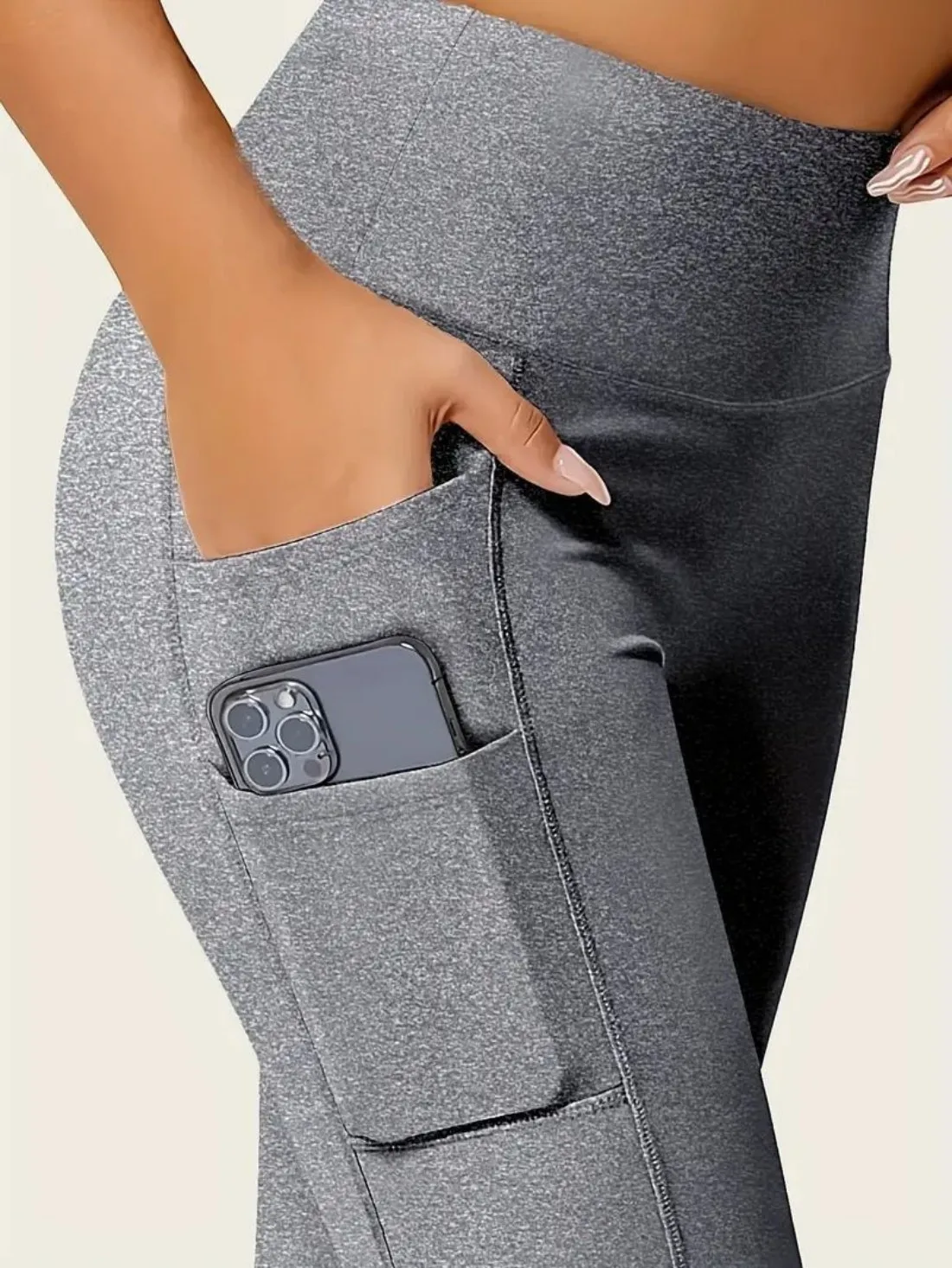 Pantalones de yoga de color sólido con bolsillo, leggings de fitness de alto estiramiento para mujer, entrenamiento con control de barriga, ropa deportiva para correr, 4-