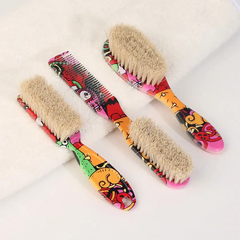 Professional ตัดผมแปรงทําความสะอาดผมผู้ชาย Horse Hair Bristle Beard แปรง Hairdressing คอ Duster หักใหม่ผมลบเครื่องมือ