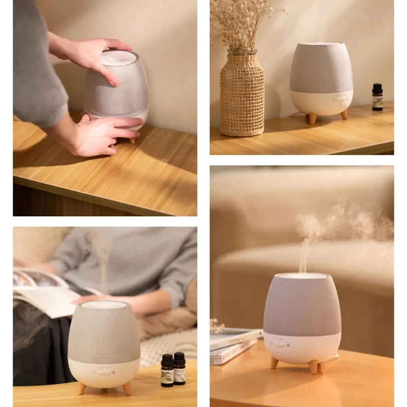 Umidificador de ar elétrico para aromaterapia, purificador de 300ml, difusor de óleo essencial, controle remoto, spray ultrassônico com noite