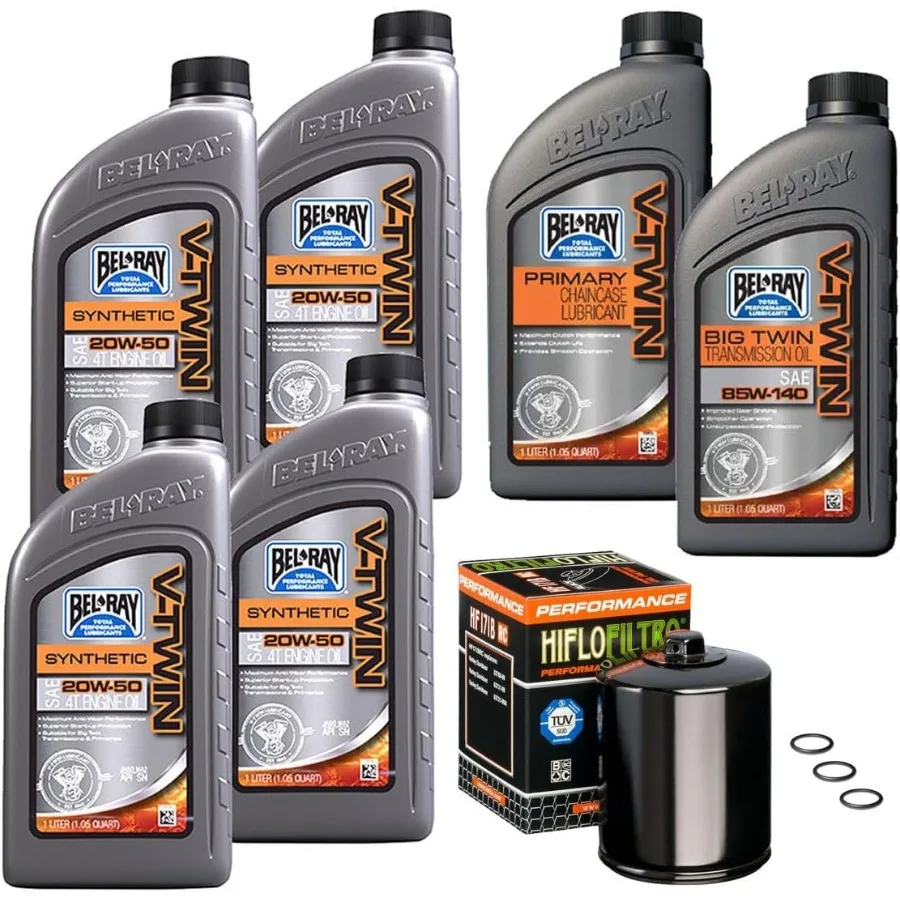 مجموعة نقل المحرك الاصطناعي وتغيير الزيت الأساسي للدراجات النارية Harley Davidson 2017-Up M8 مع فلتر زيت أسود