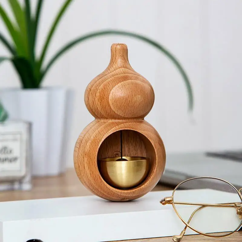 

Shopkeepers Bell For Door Opening Magnetic Gourd-Shaped Wooden Bell Wooden Magnetic Doorbell Shopkeepers Bell Gourd Shape Wooden