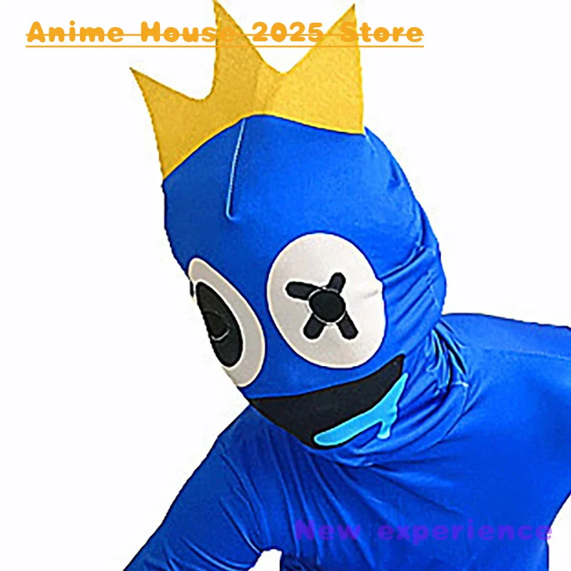 2025 animação traje arco-íris amigos traje crianças meninos azul monstro wiki cosplay jogo de terror halloween macacão canival birthd