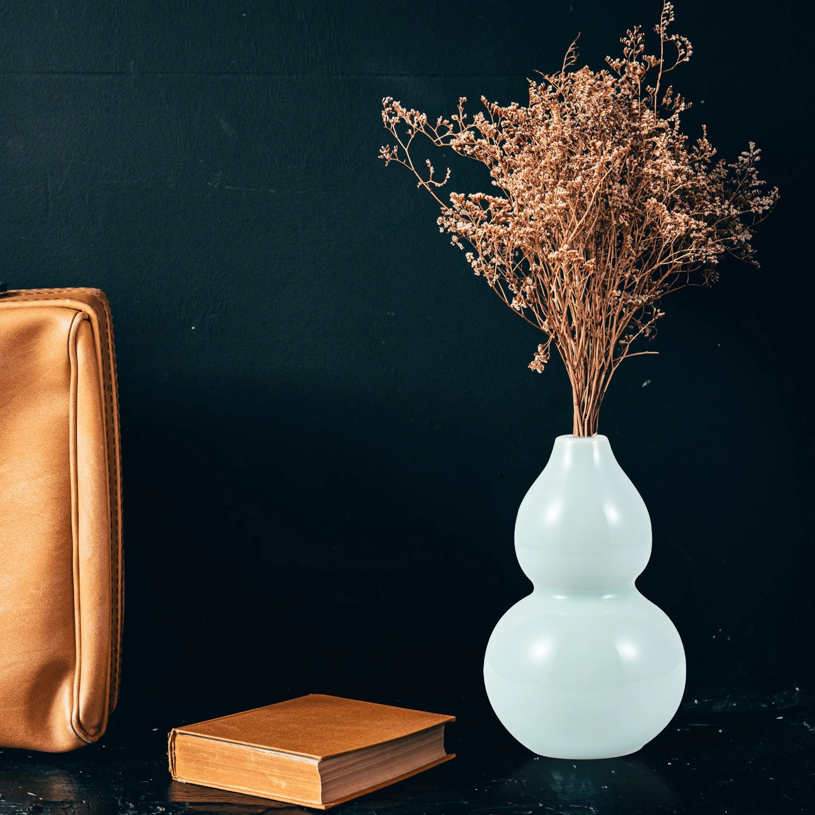 

1Pcs Ceramic Gourd Shape Flower Vase Decorative Desktop Vase Hydroponic Flower Container Home Decoration Desktop Decor