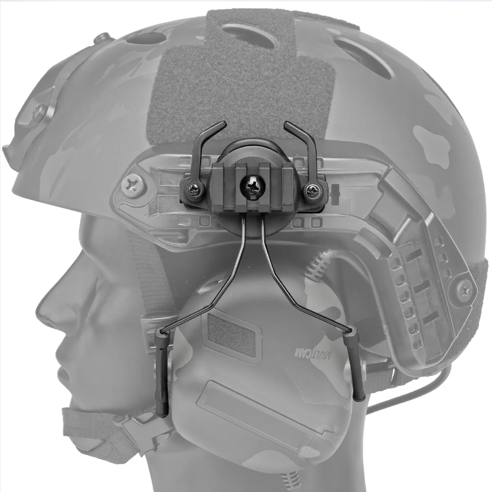 

2Pcs Adjustable Helmet Rail Adapter Headphone Holder For 19-21mm Tactical Helmets Shooting Accessories