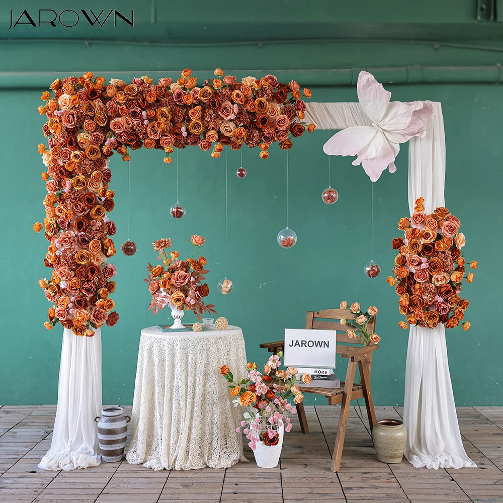 

Event Backdrop Decorations Customized Brown Color Artificial Flower Runner for Wedding Room Decor Photography Props FJ2869