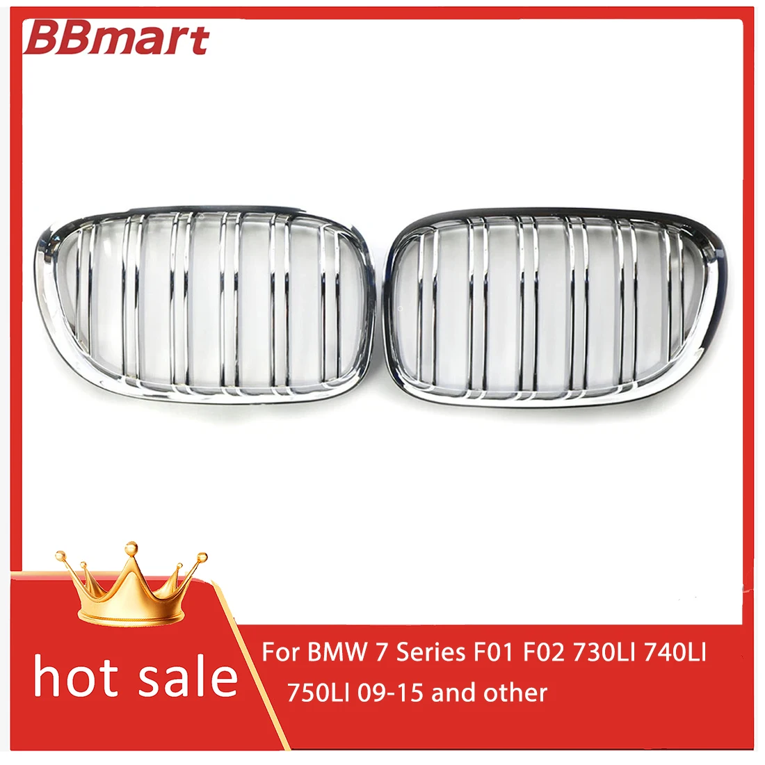 

51117184151,51117184152 Front grille, electroplated for BMW 7 Series F01 F02 730LI 740LI 750LI 09-15 and other.BBmart