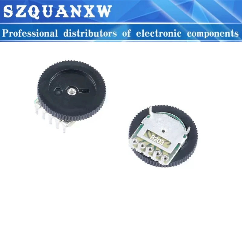 10pcs Single Double Dial Taper Volume Wheel Duplex Potentiometer 3Pin 5Pin 16*2MM B102 B202 B502 B103 B203 B503 B104 B504 10K