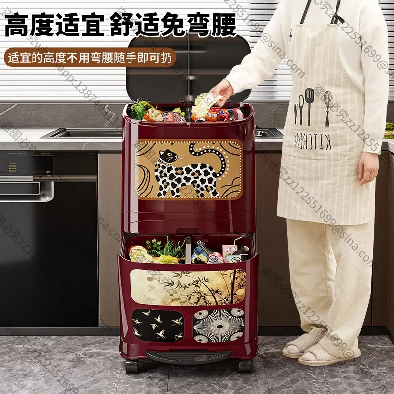 Suitable for Kitchen Trash Can Accessories, Food Waste Dry and Wet Separation with Lid Food Waste Special Storage Bucket
