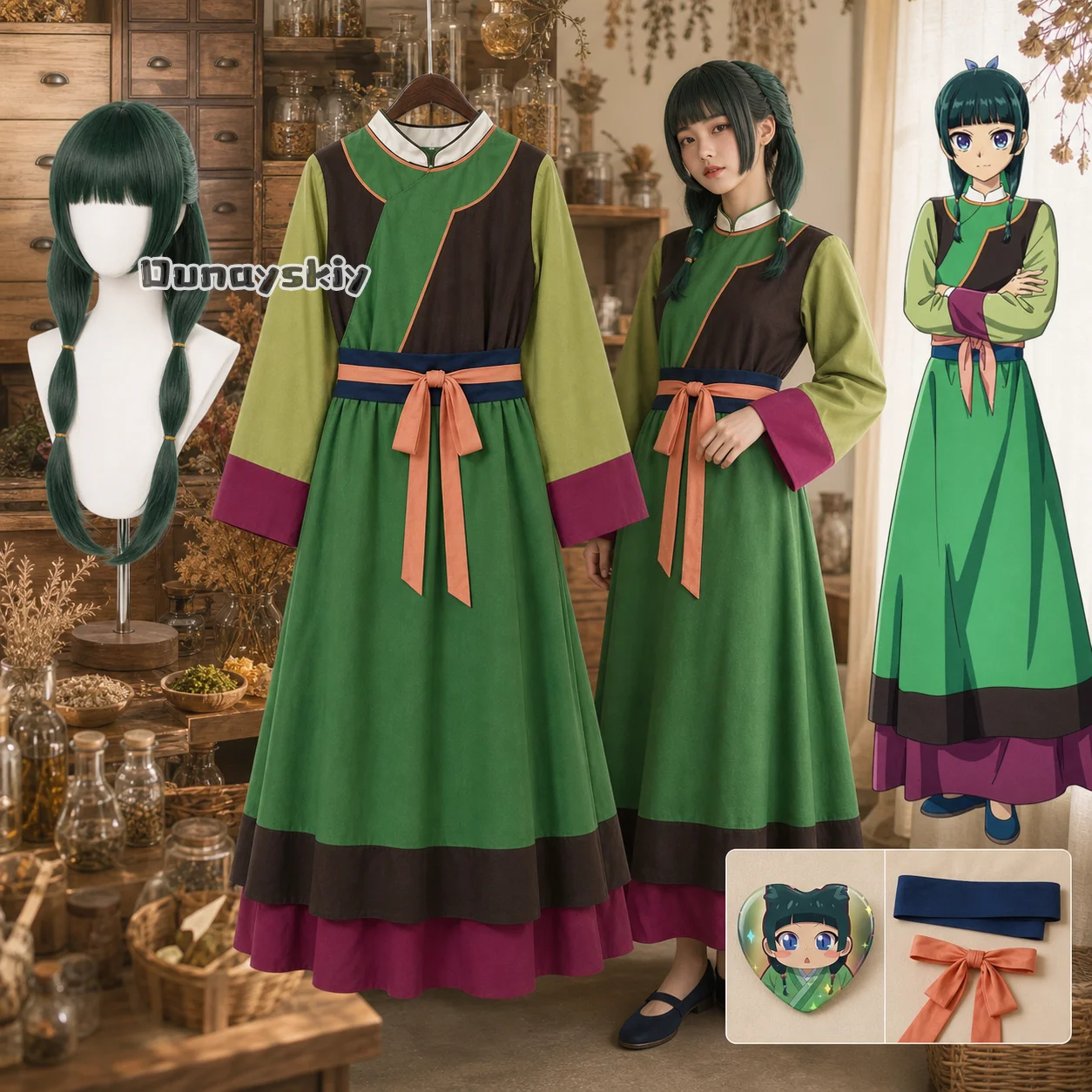 Maomao Cosplay Costume Uniform Outfits Halloween Role Play Carnaval Party Anime The Apothecary Diaries Theatrical Version