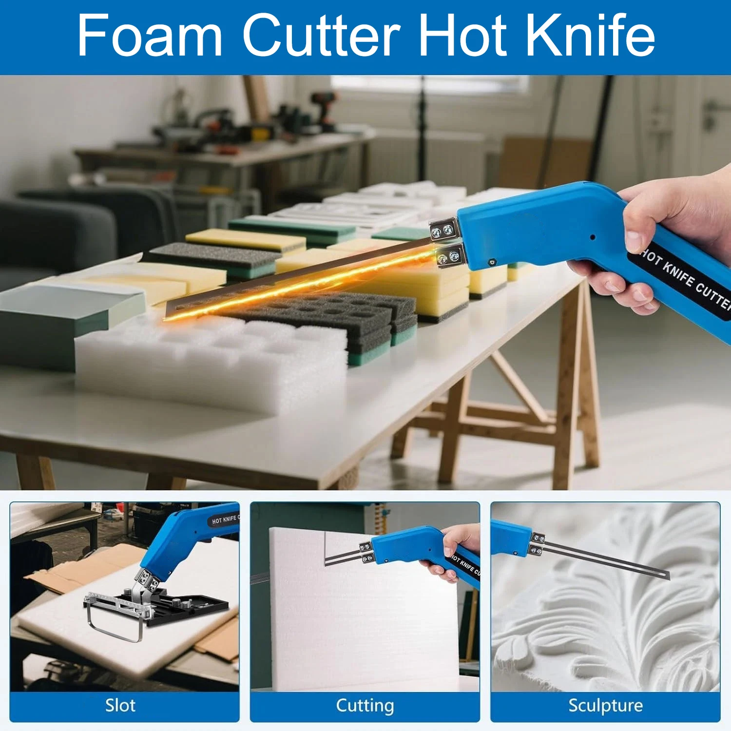 Professional Electric Styrofoam Cutter Thermal Knife Electric Foam Knife Cut Sponge Polystyrene Electric Foam Cutting Machine