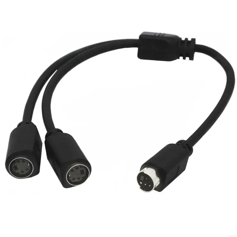 Q6RC 4Pin Mini DIN Splitter Cable S-Video Cable Mini Din 4Pin 1 Male to 2 Female