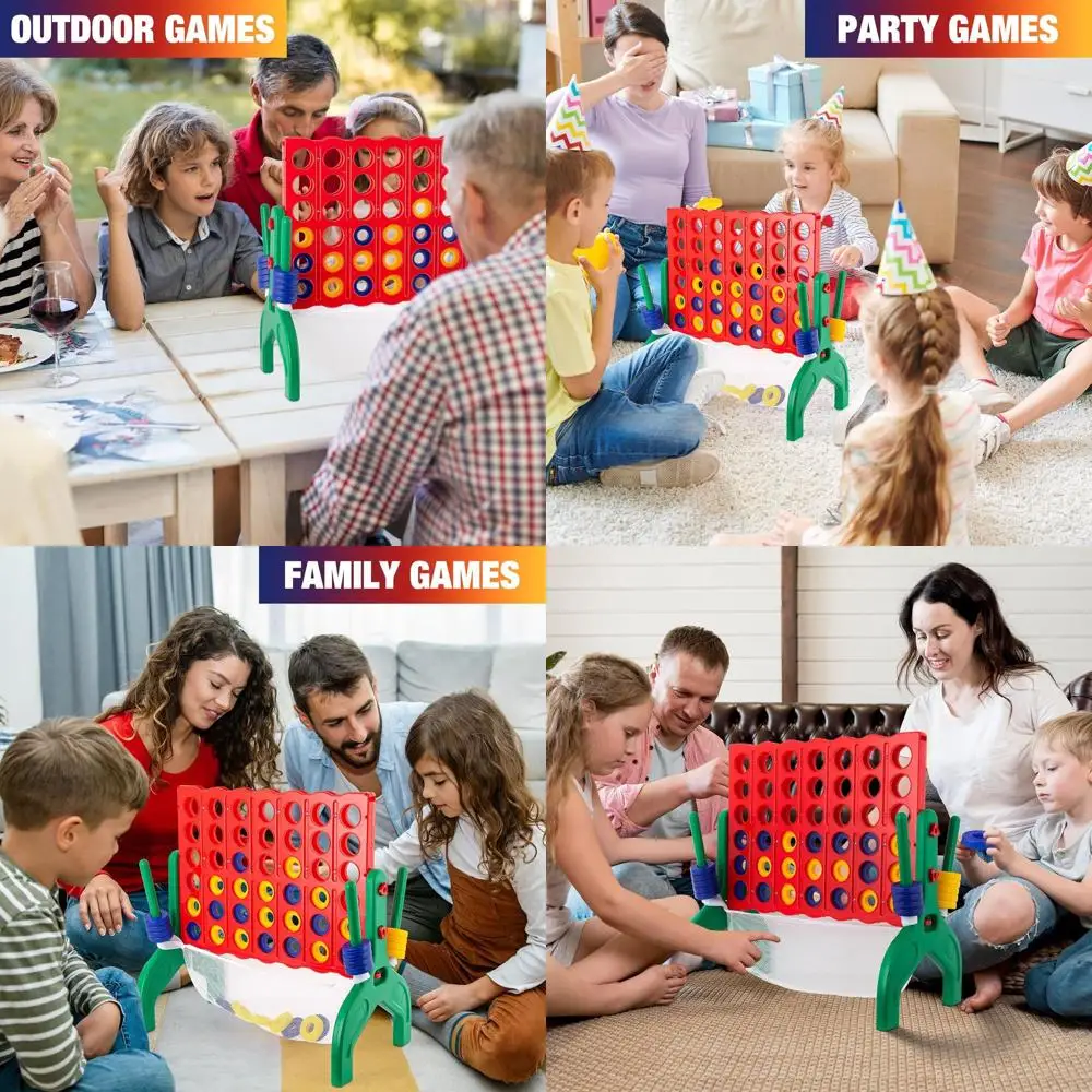 

Giant 4-in-a-Row Game Set: Large 4-to-Score Outdoor/Indoor Board Game for Families and Parties