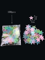 100Pcs Glow in the Dark Stars, Fluorescent Wall & Ceiling Star Stickers, Make Bedrooms Twinkle Like the Night Sky, Bedroom Decor
