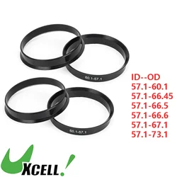 UXCELL Hub Centric Rings,57.1mm ID 66.6mm OD Car Wheel Hubrings ABS Plastic Black,4pcs