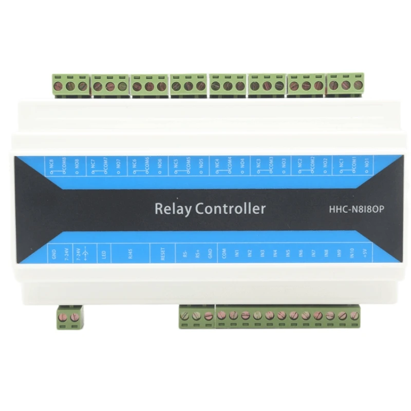 8 Channel DC 12V 24V Enternet Relay Remote Control Ethernet to RS485 Switch Controller Independent Output MODBUS TCP IP Relay