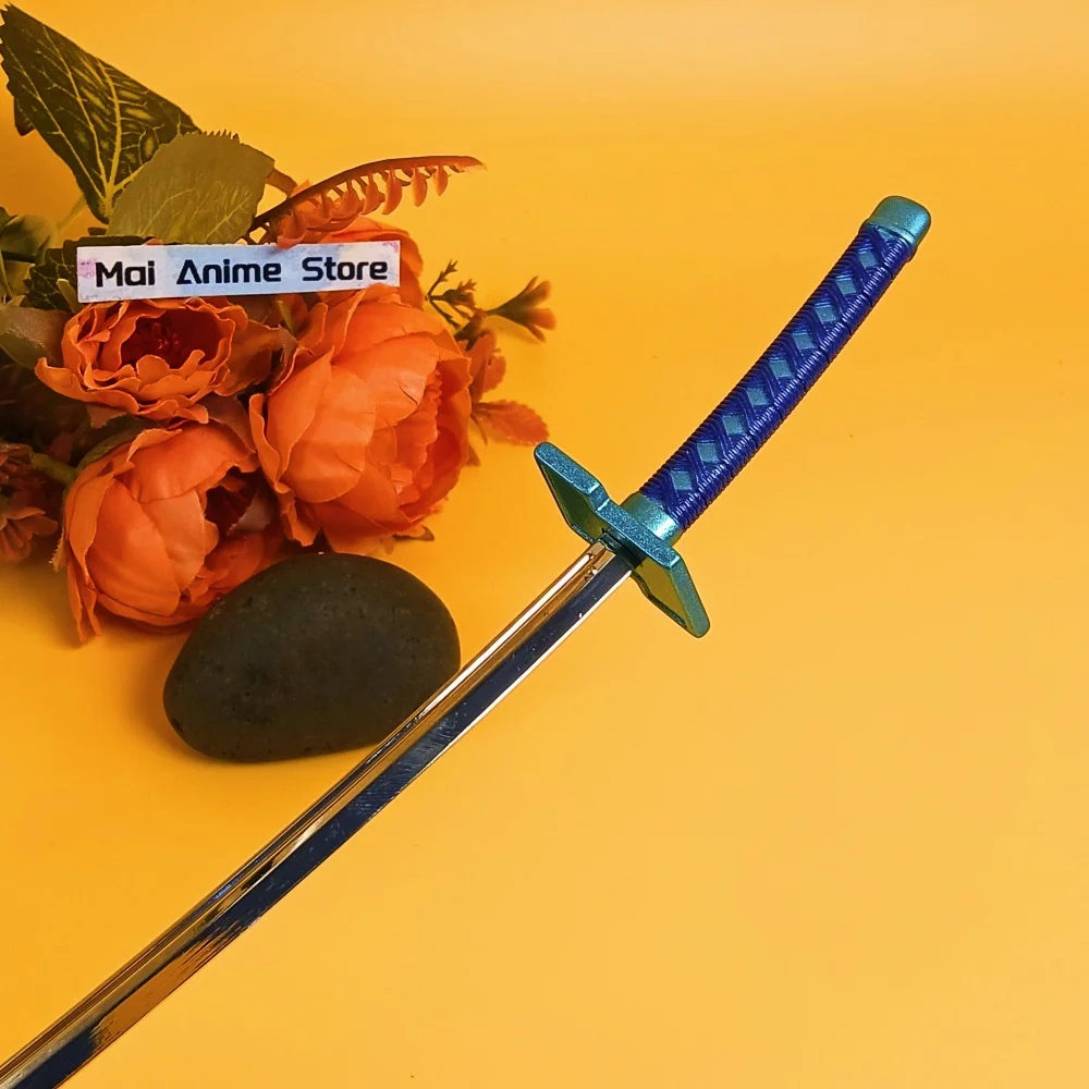 10 pulgadas Anime Bleach Katana tamaño Real Katana Grimmjow espada samurái Sabre Aizen Metal Ninja cuchillo hoja Unsharp juguete para regalo
