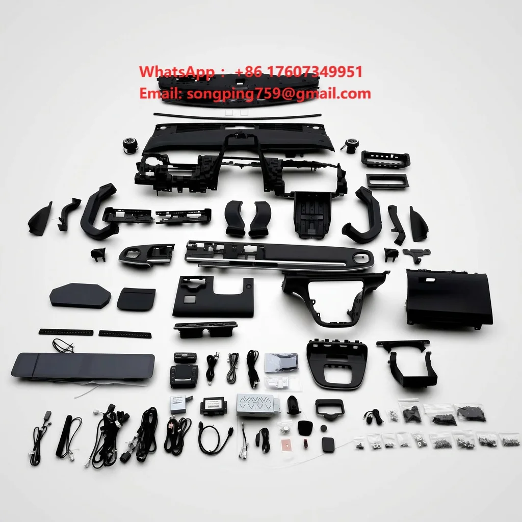 Haomi Vito to V300 Dashboard Conversion Kit for Mercedes W447 Interior Kits Dual Screen Cockpit Luxury Leather Trim Plastic