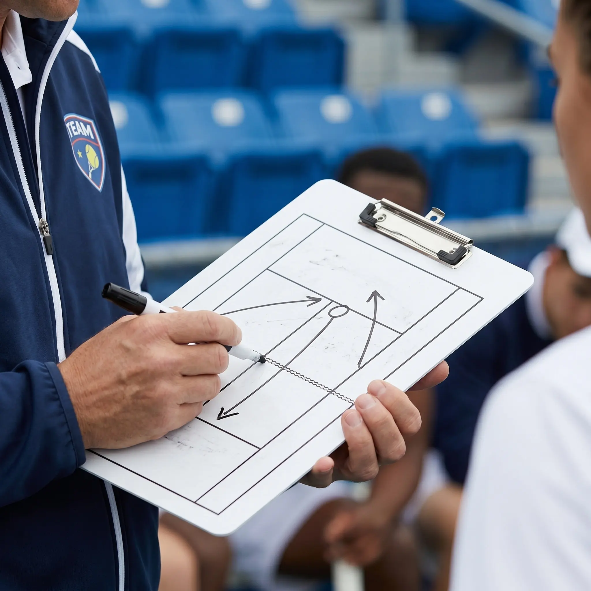 Nonmagnetic Tennis Dry Erase Board PVC Coaching Clipboard Erasable Strategy Competition Training Tennis Dry Erase Board