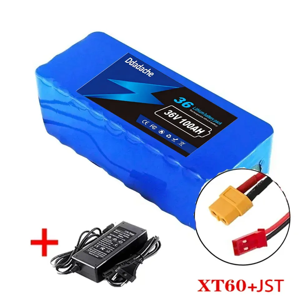 10S4P 36V 100000mAh lithiumbatterij elektrische scooter 18650 batterijpakket + gratis oplader