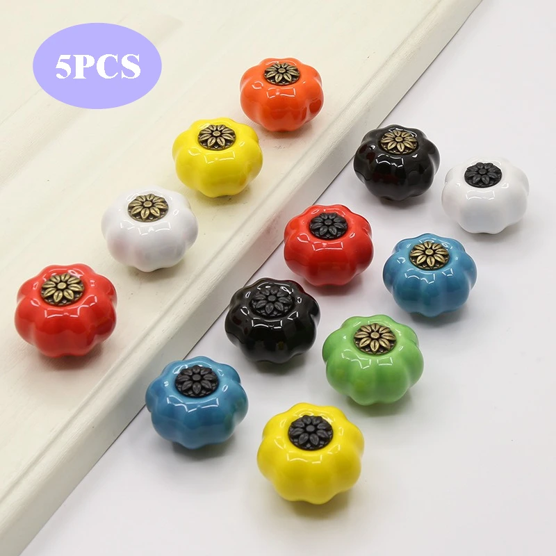 

5 шт. ручек для шкафов и тумбочек, керамические ручки для обувных шкафов и ящиков, маленькие ручки с одним отверстием для мебели