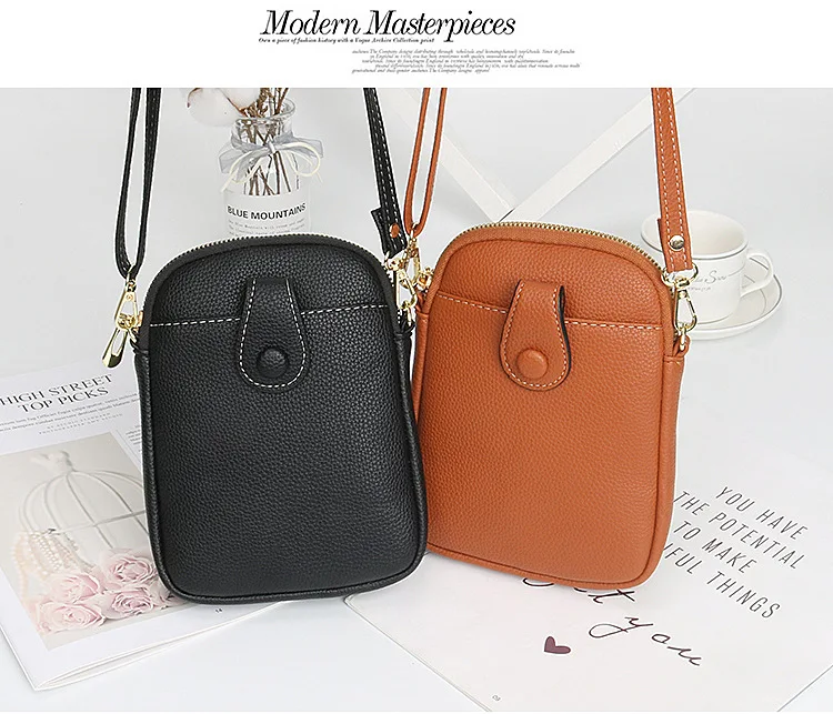 Modische Handytasche Damen Umhängetasche Einschultrige Mini Quadratische Tasche Kartenhalter Tragbare PU-Leder Geldbörse – Detail 6