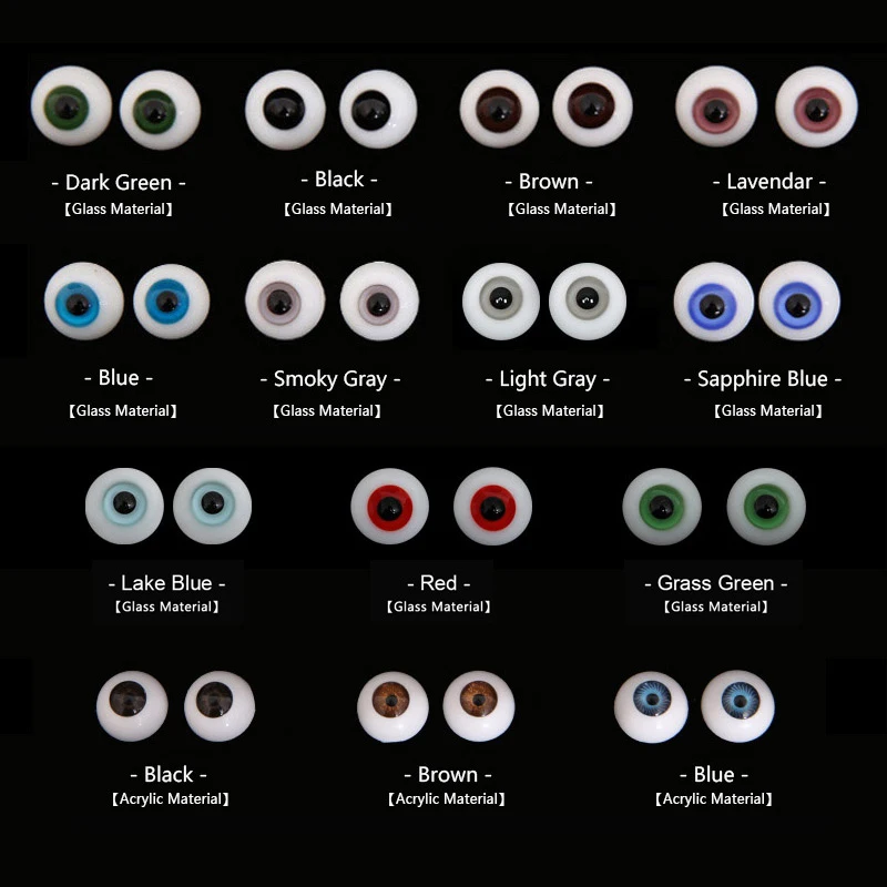 Globo ocular olhos bjd para boneca, cinza claro, verde escuro, marrom preto, roxo vermelho, smoky, tamanho 1/3, 1/4, 1/6, 1/8, yosd, SD, 6, 8, 10, 12, 14, 16, 18m