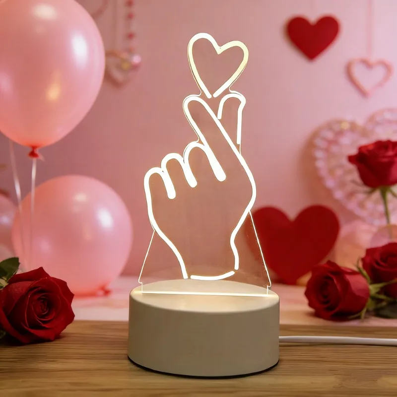 

Valentine's Day Room Decoration USB Plug 3D Acrylic LED Night Light Wedding Party Birthday Gift Table Lamp Ornaments Ramadan
