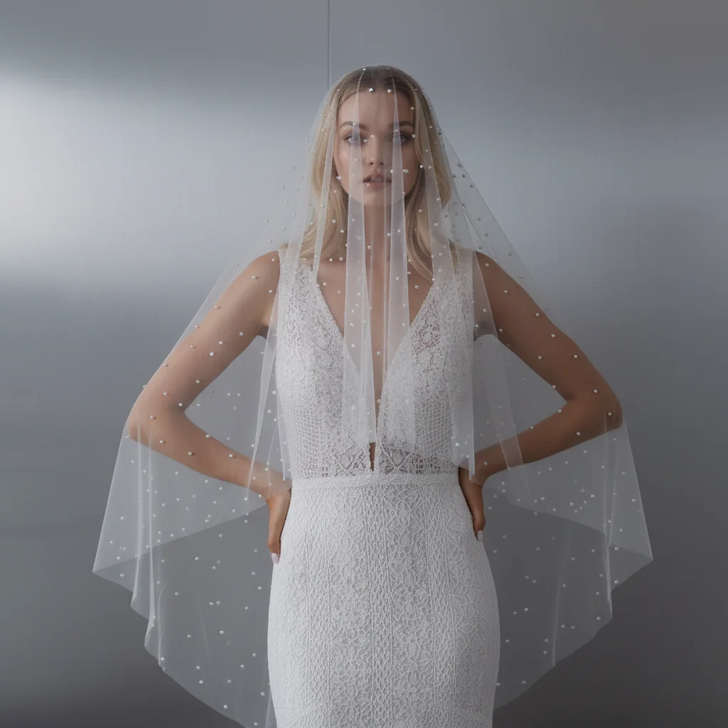 

Свадебная фата, двухъярусная жемчужная фата с румянами, мягкий тюль из бисера и расческой, свадебные аксессуары для невесты G114