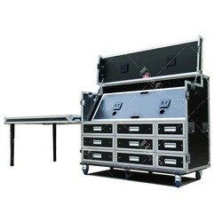 Customized Broadcasting Live Streaming Video Production Flight Case With 9 Drawer