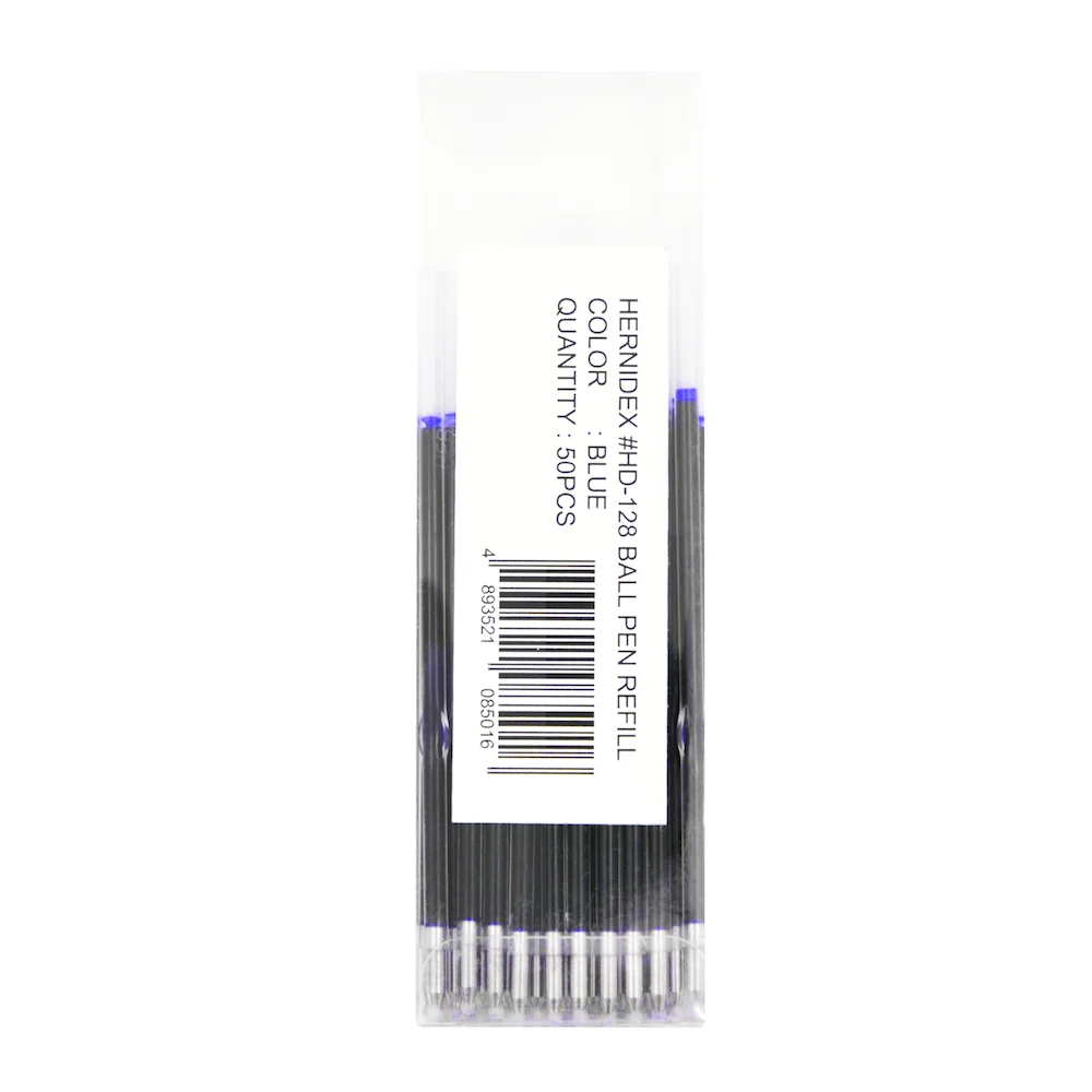 50pcs HERNIDEX HD-128 Ball Pen Refills Black, 0.7mm Retractable Pen Cartridges, Smooth Writing Ink, Compatible with HD-128 Pens