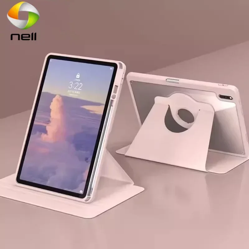 

For Samsung Galaxy Tab S9 FE Plus 12.4 S6 Lite A9+ 11 S8 Plus S7 FE A9 Plus A9 8.7 A8 Acrylic Rotation Case With Pen Holder