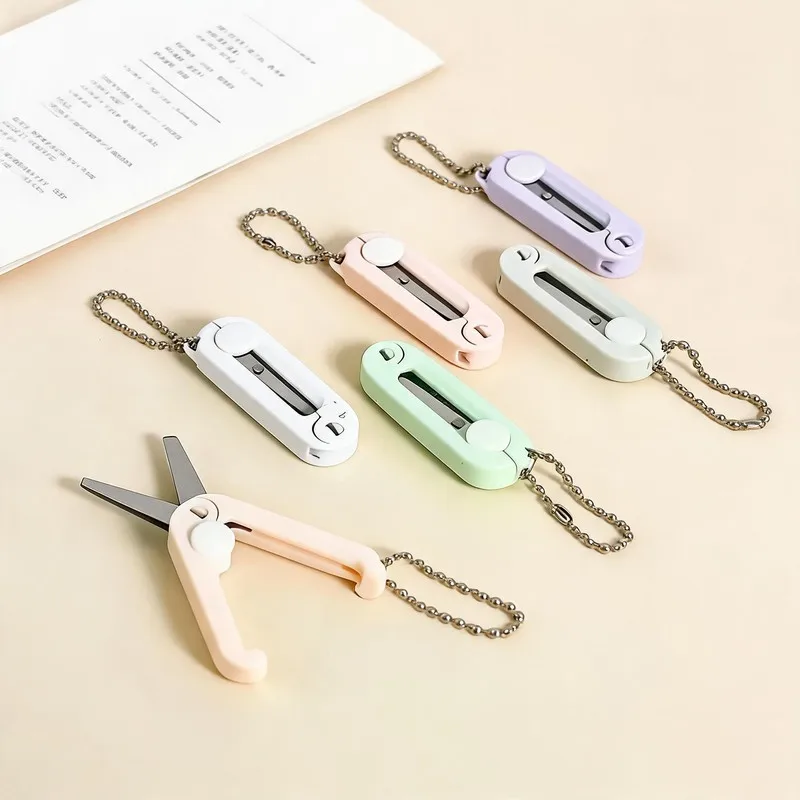 

1PCS Portable Mini Creative Folding Scissors Simple Morandi Paper-Cutting Art Tool Stationary Scissors Office School Supplies