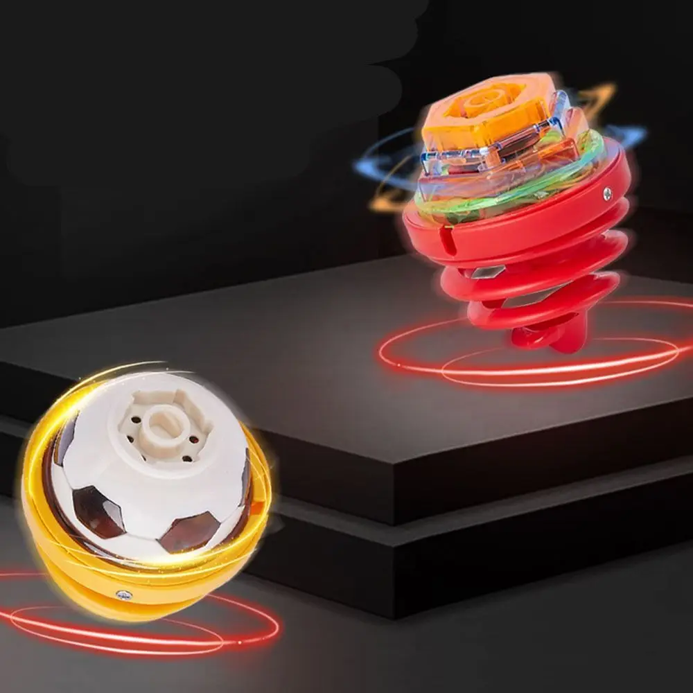 Classic Plastic LED Flashing Music Gyroscope Football Spinner Luminous Rotating Gyro Geometric Figure Kid/Children