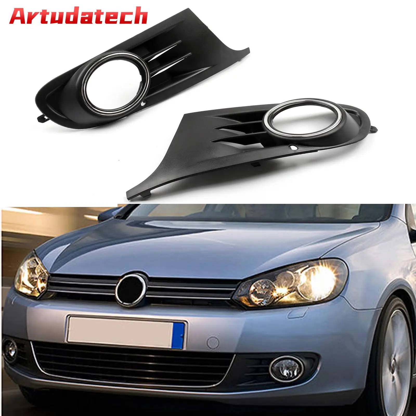Artudatech Per il 2010-2014 VW MK6 Golf Jetta Sportwagen Coperture per griglia fendinebbia con sfiato aperto