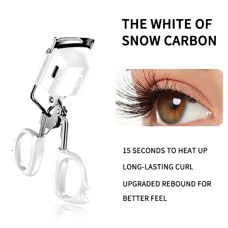 Rizador de pestañas térmico portátil, moldeador permanente y rizador duradero, rizador de pestañas eléctrico, modelo de carga USB, calentamiento rápido