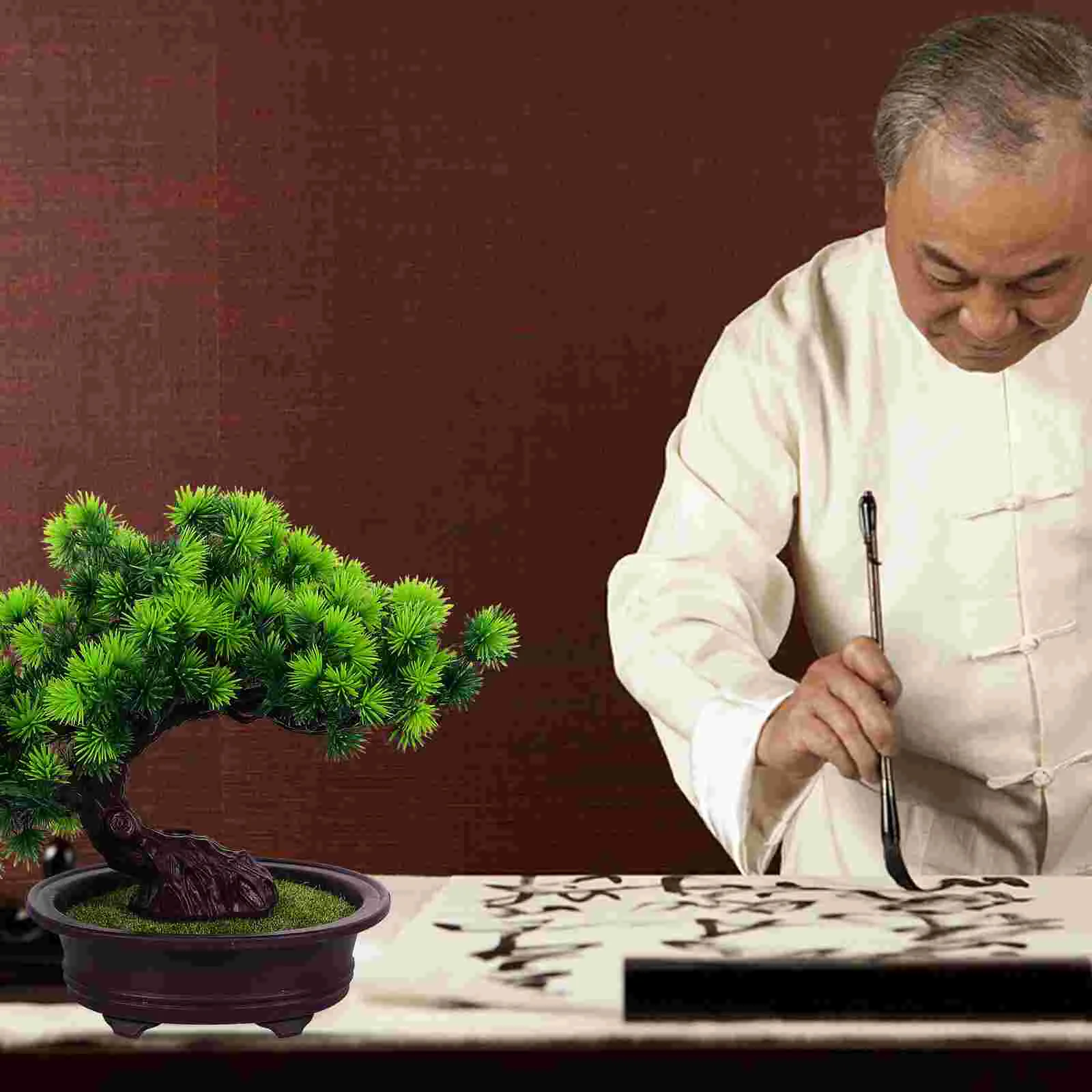 

Artificial Pine Tree Potted Decoration Plants Indoor Realistic Bonsai with Green Fake