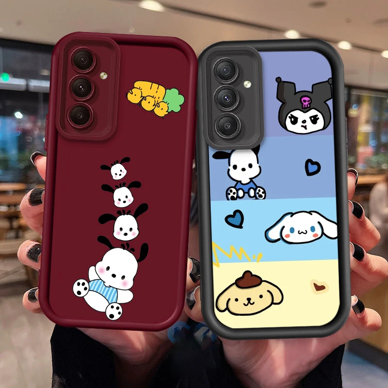 Sanrio Cute Pacha Dog Cartoon For Samsung A73 A71 A54 A53 A52 A51 A33 A32 A21S A14 A13 A12 A03 A04 A05 5G Eye Ladder Back