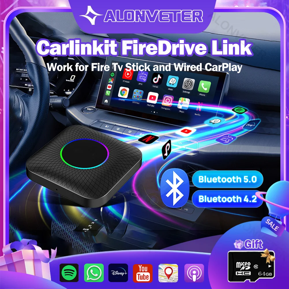 

Carlinkit Android 13.0 Tbox LED SDM660 Qualcomm 8 Core Support Youtube Netflix IPTV GPS Car USB Adapter 64G 128G FOTA Upgrade