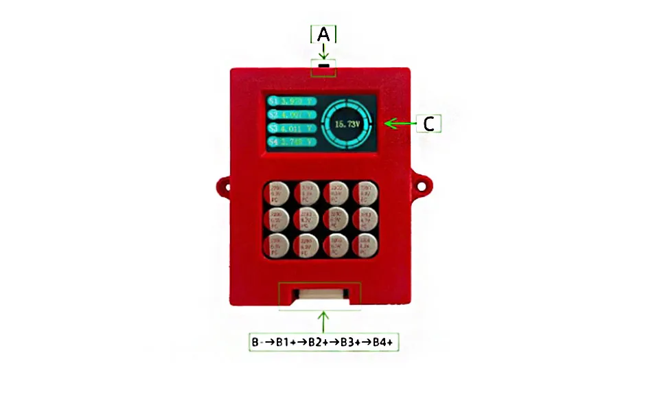 Heltecbms 5A Lipo/Lifepo4 Aktiver Balancer 4S mit Spannungsanzeige 12V Lithium-Batterie Energieübertragung Aktiver Equalizer – Detail 4