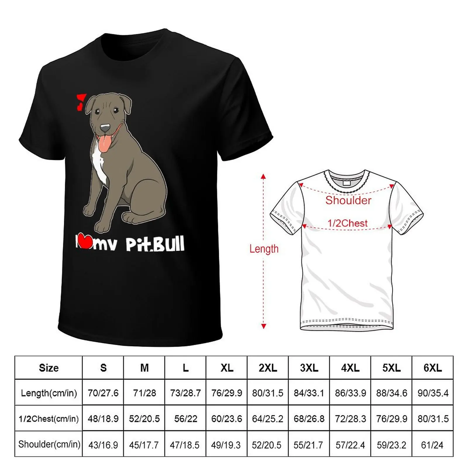 I Love My Pitbull Pit Bull Lover T-Shirt boys animal print customs design your own anime men graphic t shirts