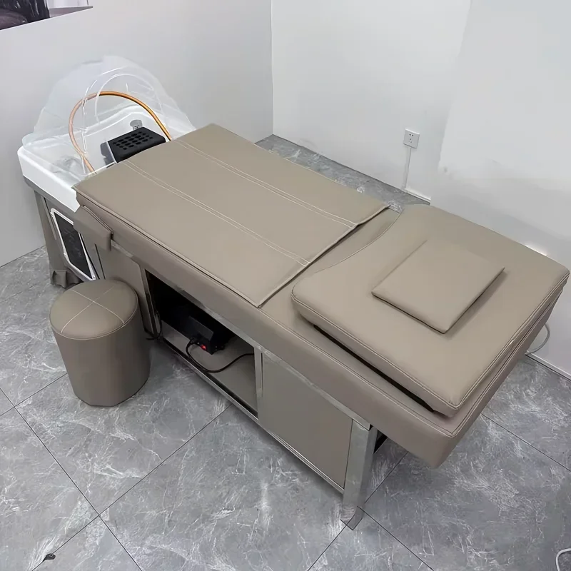 Электрическая интеллектуальная массажная кровать для обработки головы, специальная тайская кровать для шампуня с откидной спинкой для парикмахерской, полностью автоматическая