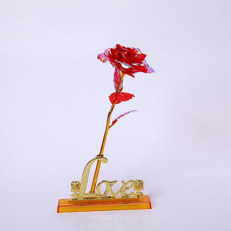 Romantische Rose mit 24K Goldfolie plattierter Basis, Valentinstag, kreatives Geschenk, Hochzeit, Party, Dekoration, Rosen, Liebe, ewige Blume – Detail 10