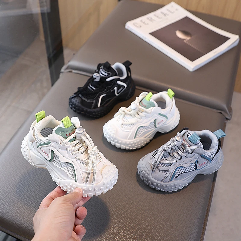 New all seasons children's shoes,cool sports baby girls' boys' casual shoes, Kids Sneakers Lace up breathable mesh Infant shoes