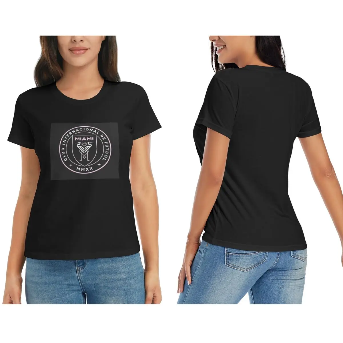 The-Inter-Miami-Club T-Shirt for Women Crew Neck Streetwear T Shirts Women's Tees Short Summer Clothes Tops