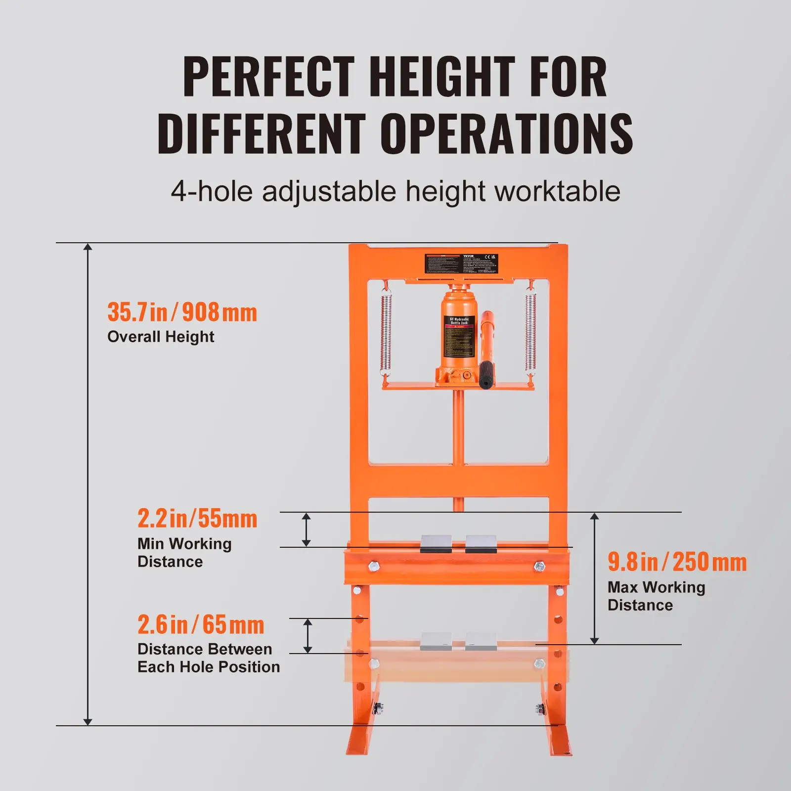 

Hydraulic Shop Press, 6 Ton H-Frame Hydraulic GarageShop Floor Press, Adjustable Shop Press With Press Plates, Heavy Duty